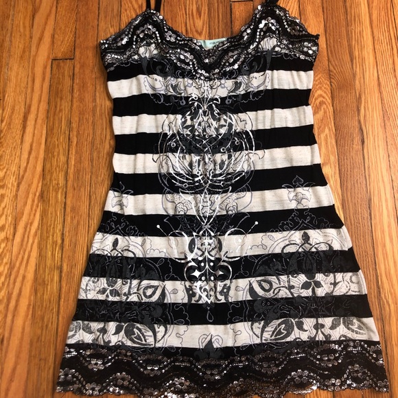 Maurices Tops - *SOLD* Black & Off-White Striped Tank Top